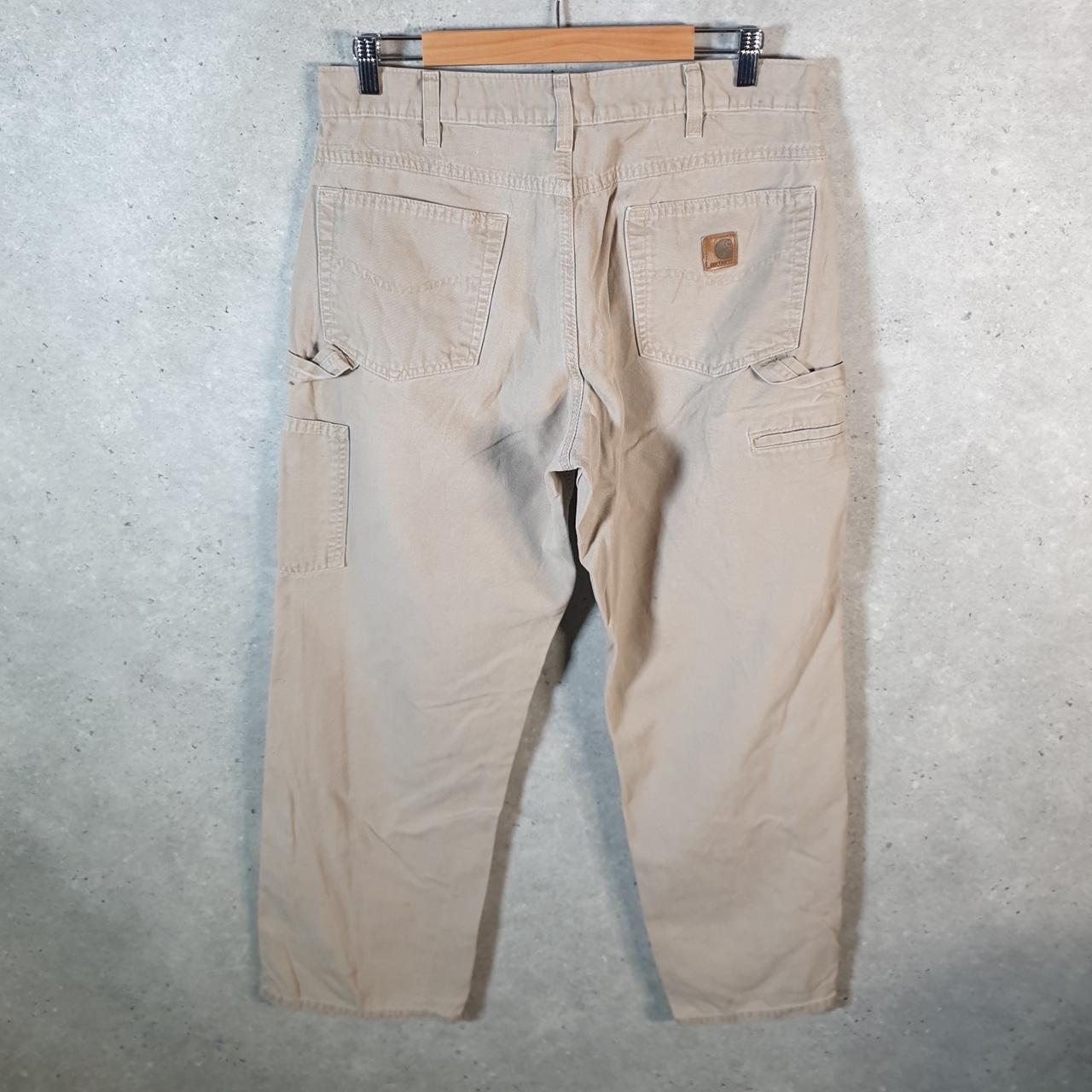 Vintage Carhartt Carpenter Trousers Mens W34 L29 Brown Loose Fit Workwear