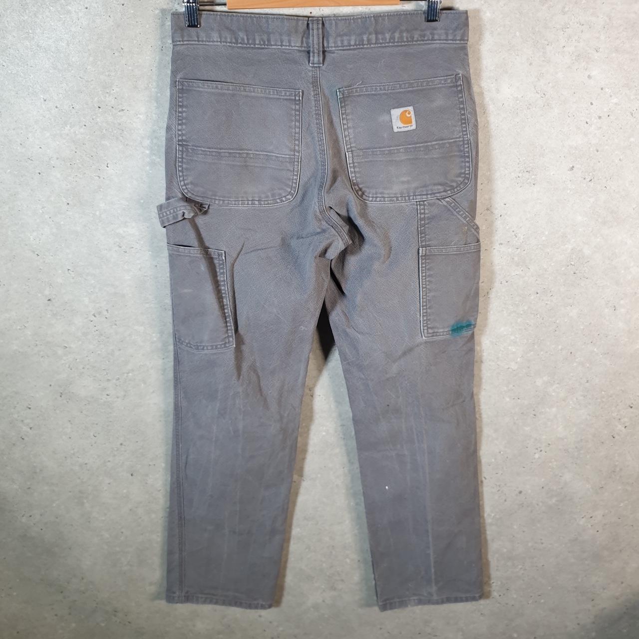 Vintage Carhartt Carpenter Trousers Mens W30 L32 Grey Relaxed Fit Workwear Thrashed