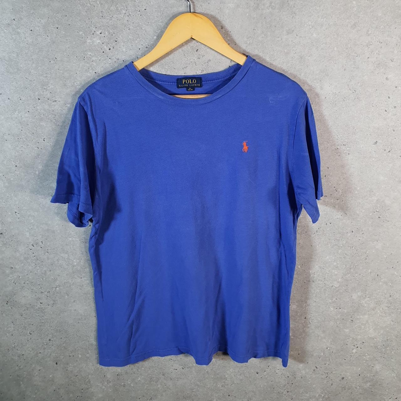 Vintage Ralph Lauren Polo Sport T Shirt Womens XL Blue Custom Fit Embroidered Pony C8636