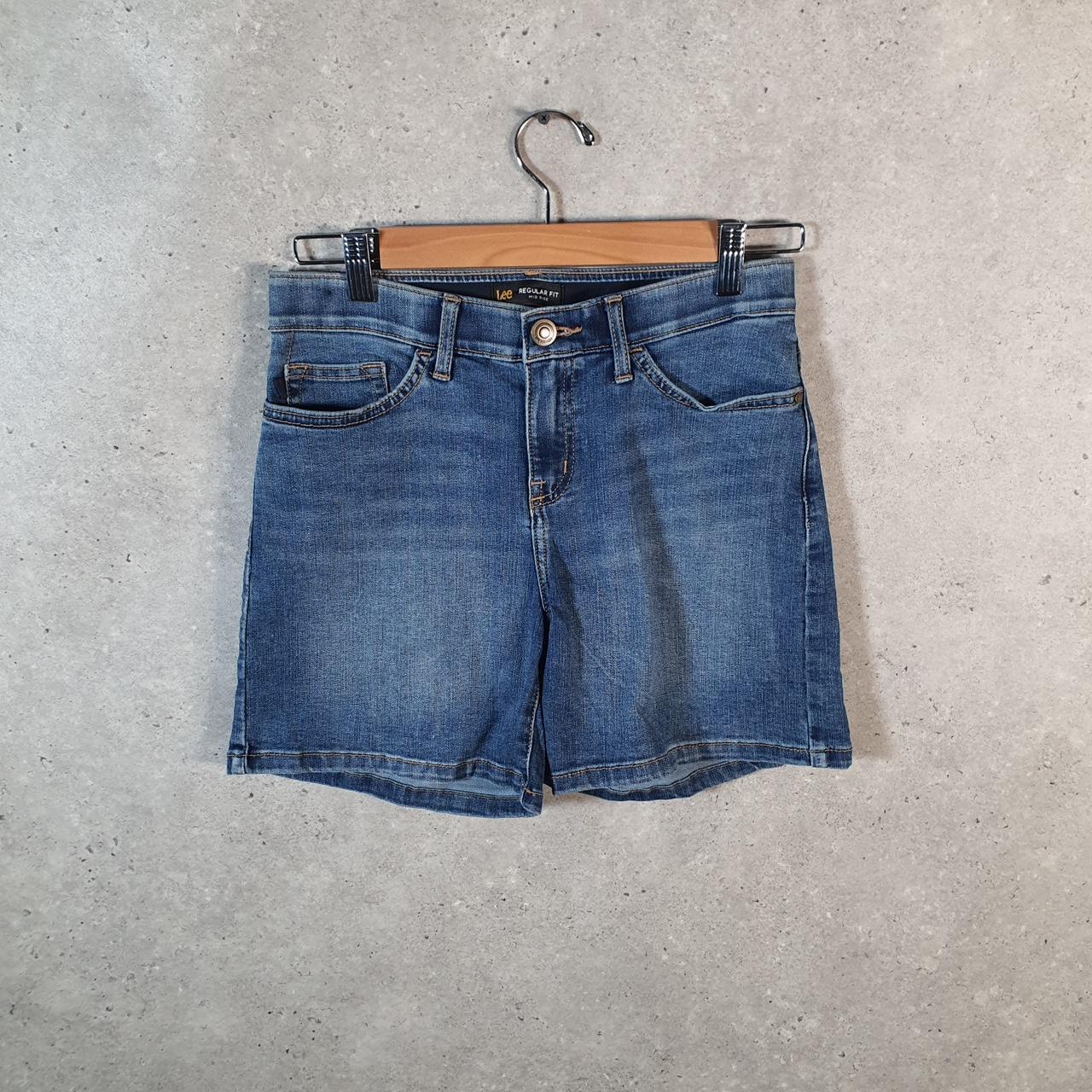 Vintage Lee Baggy Shorts Jorts Cargo Womens W28 Blue Denim Relaxed Cargo