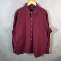 Vintage Ralph Lauren Button Down Shirt Men’s 2XL Burgundy Checkered Cotton