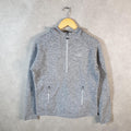 Vintage The North Face TNF Teddy Fleece Sweatshirt  Womens Medium Grey 1/4 Zip Logo