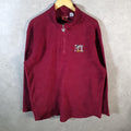 Vintage Disney Mickey Mouse 1/4 Zip Fleece Sweatshirt Mens XXL Red Spellout Logo Winter