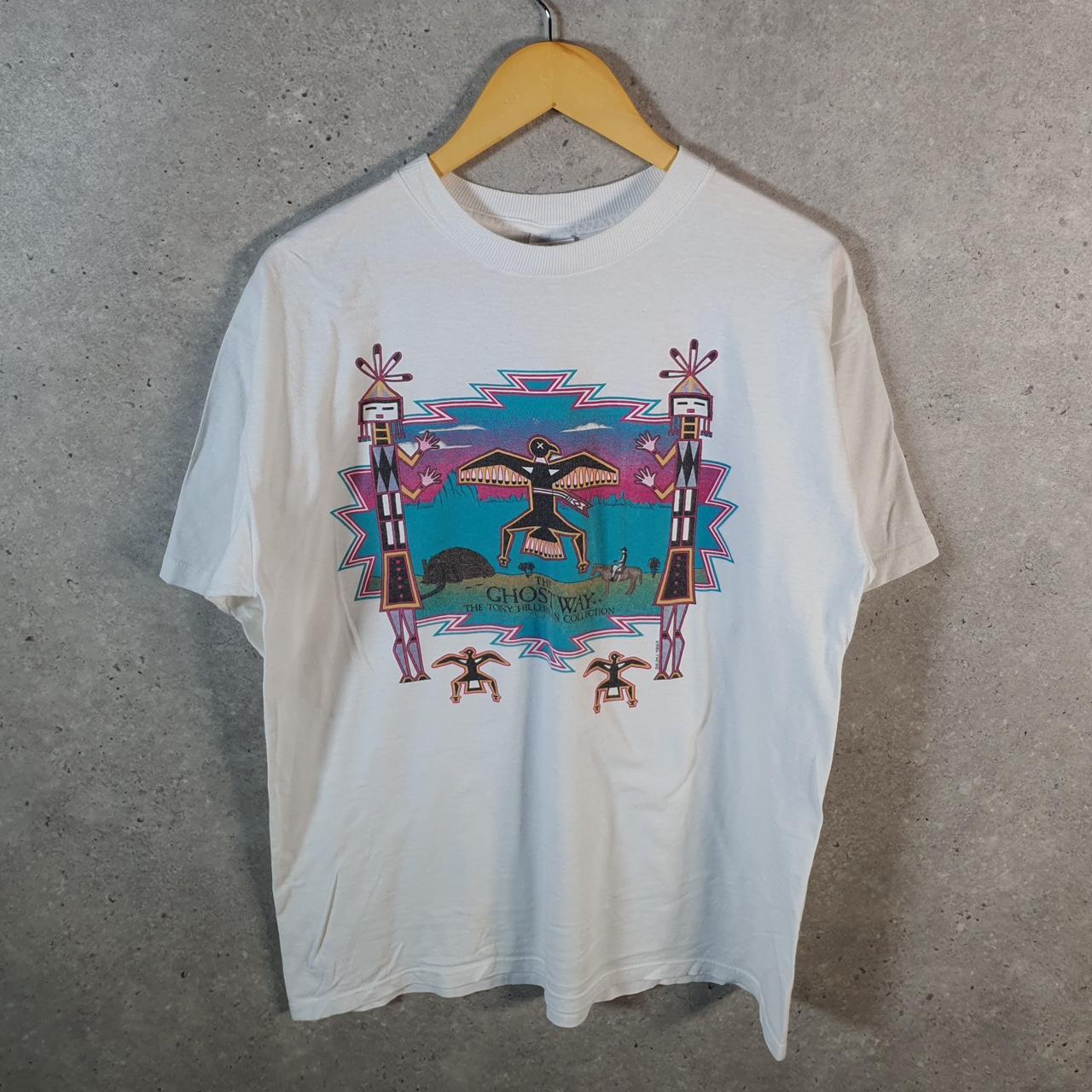 Vintage HL Miller 1993 Ghost Way Tony Hillerman USA Single Stitch T Shirt Men’s Large White