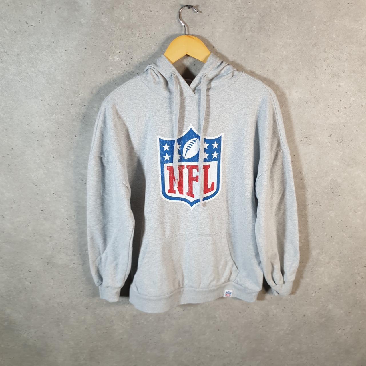 Vintage NFL Spellout Hoodie Mens Small Grey Pullover USA Pro Sport