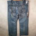 Vintage B Tuff Baggy Y2K Hip Hop Jeans Mens W42 L32 Blue Denim Embroidered Big Fish Vintage