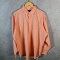 Vintage Ralph Lauren Button Down Shirt Men’s XL Pink Classic Fit Checkered Cotton Pony