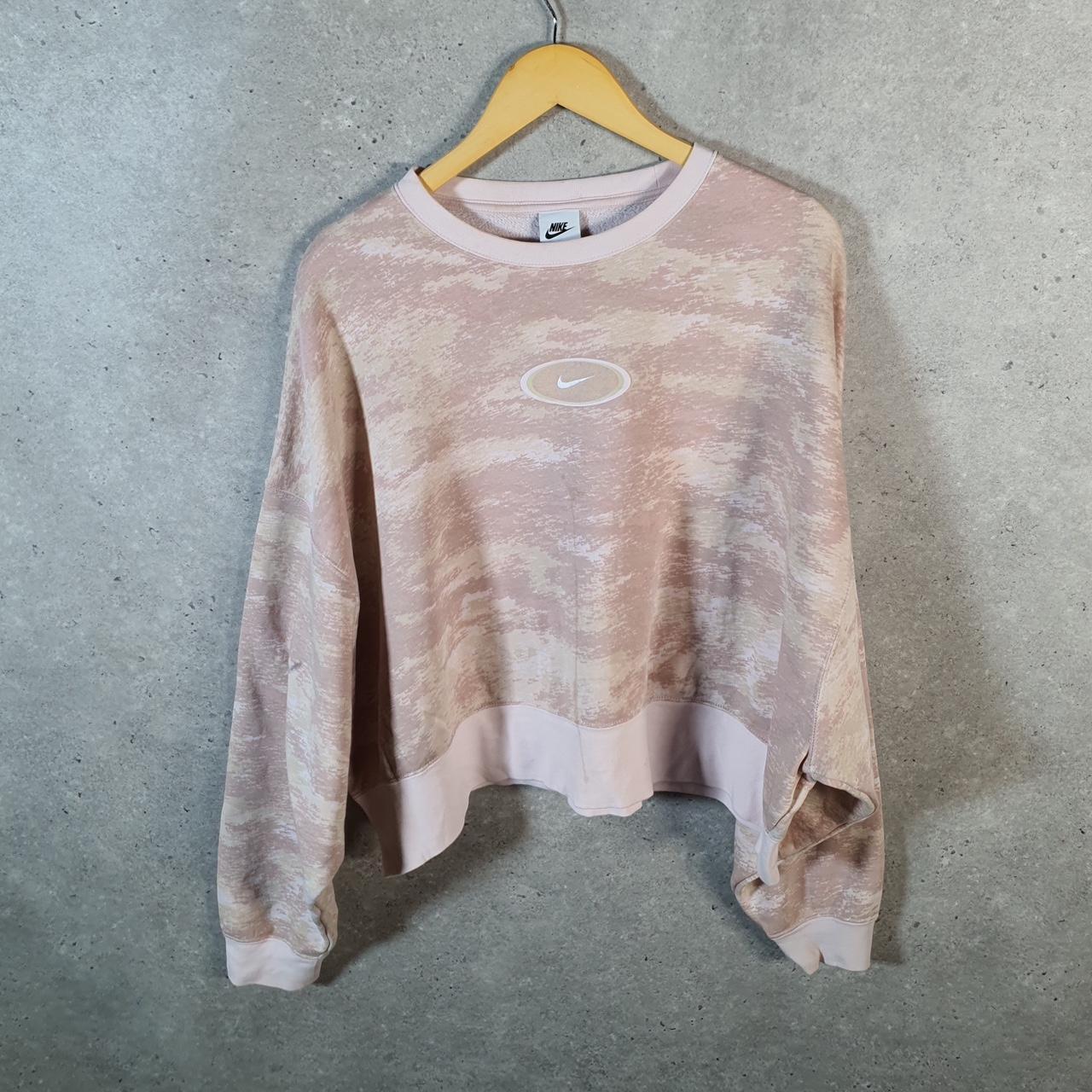 Vintage Nike Spellout Sweatshirt Womens Large Brown Swoosh Y2K Pullover