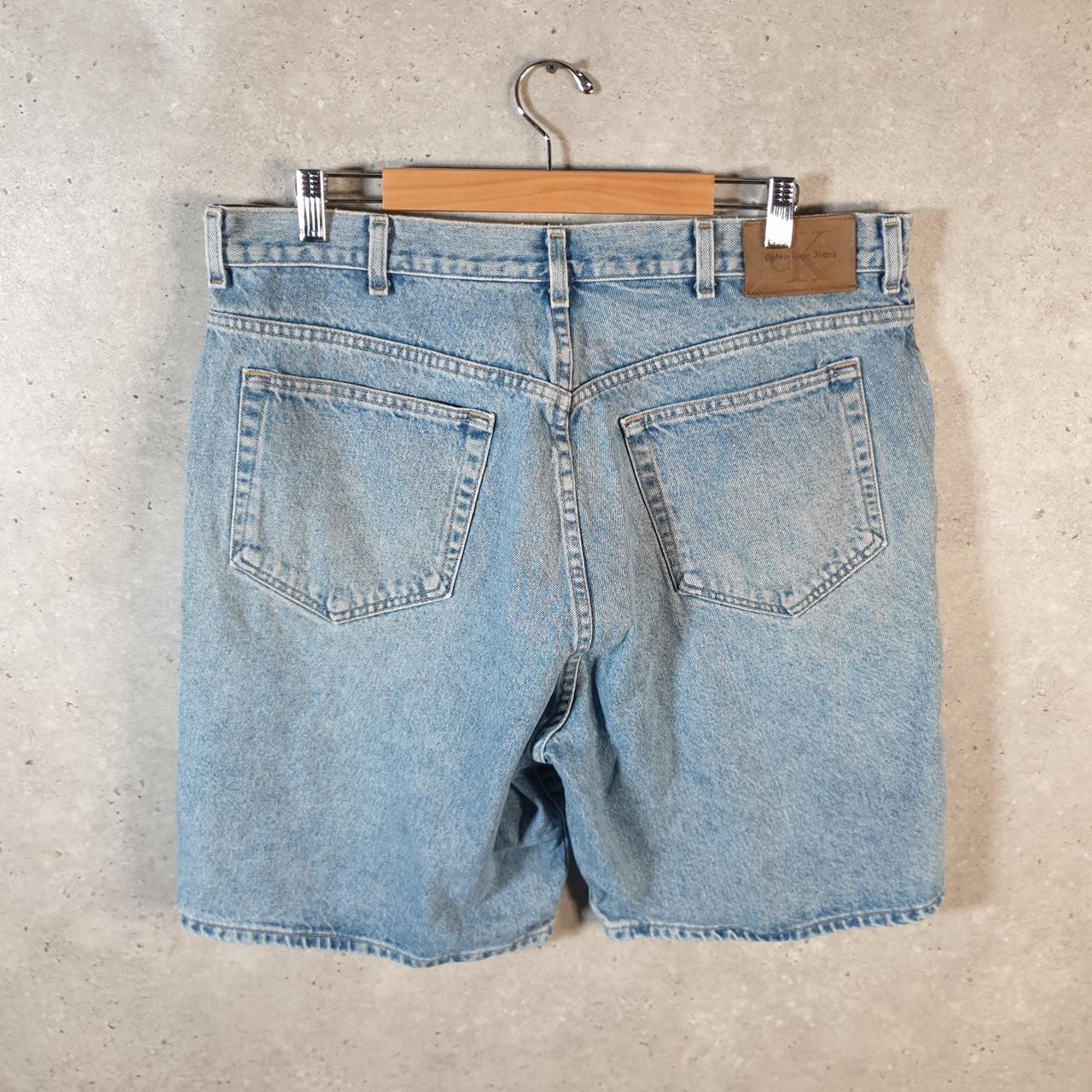Vintage Calvin Klein Baggy Shorts Jorts Cargo Mens W38 Blue Relaxed Denim