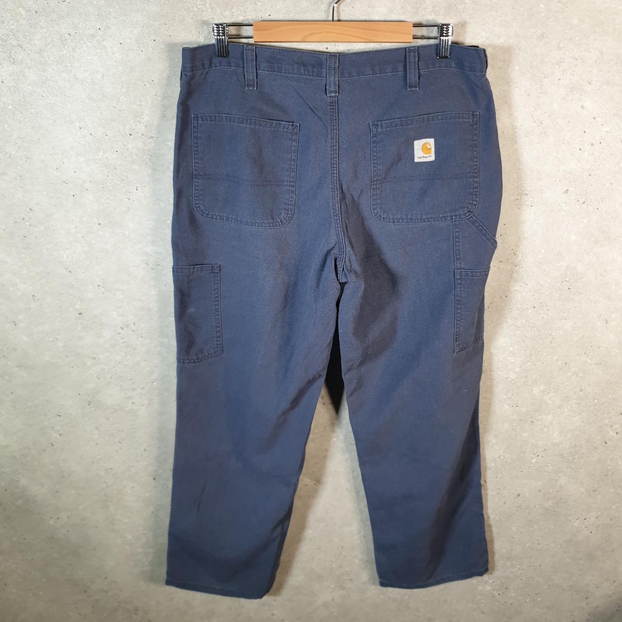 Vintage Carhartt Carpenter Trousers Mens W36 L28 Navy Blue Dungaree Fit Workwear USA