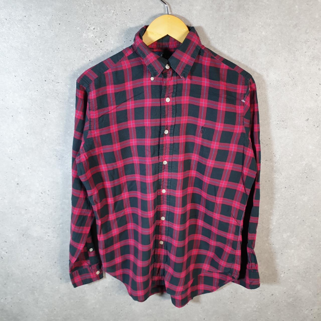 Vintage Ralph Lauren Button Down Shirt Men’s Small Classic Fit Checkered Pony Cotton