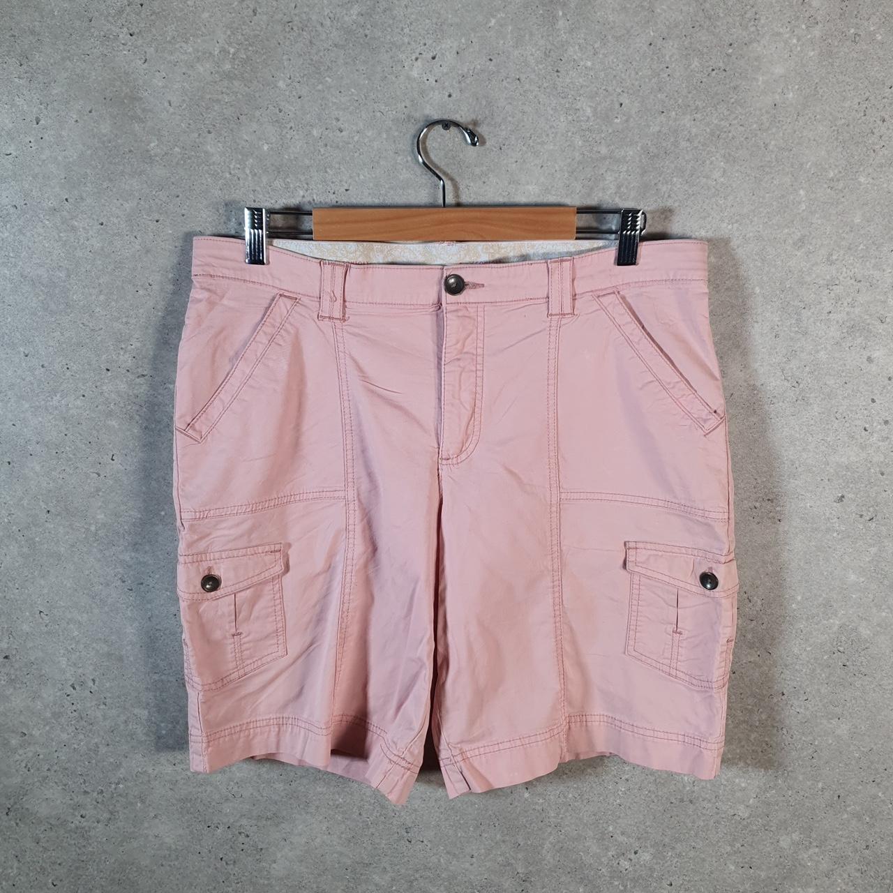 Vintage Lee Chino Shorts Jorts Cargo Womens W34 Pink Baggy Cotton A4396