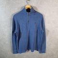 Vintage Ralph Lauren Polo 1/4 Zip Sweatshirt Men’s Medium Blue Pullover Pony C8830