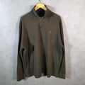 Vintage Ralph Lauren Polo 1/4 Zip Sweatshirt Men’s 2XL Khaki Green Pullover Pony C8838
