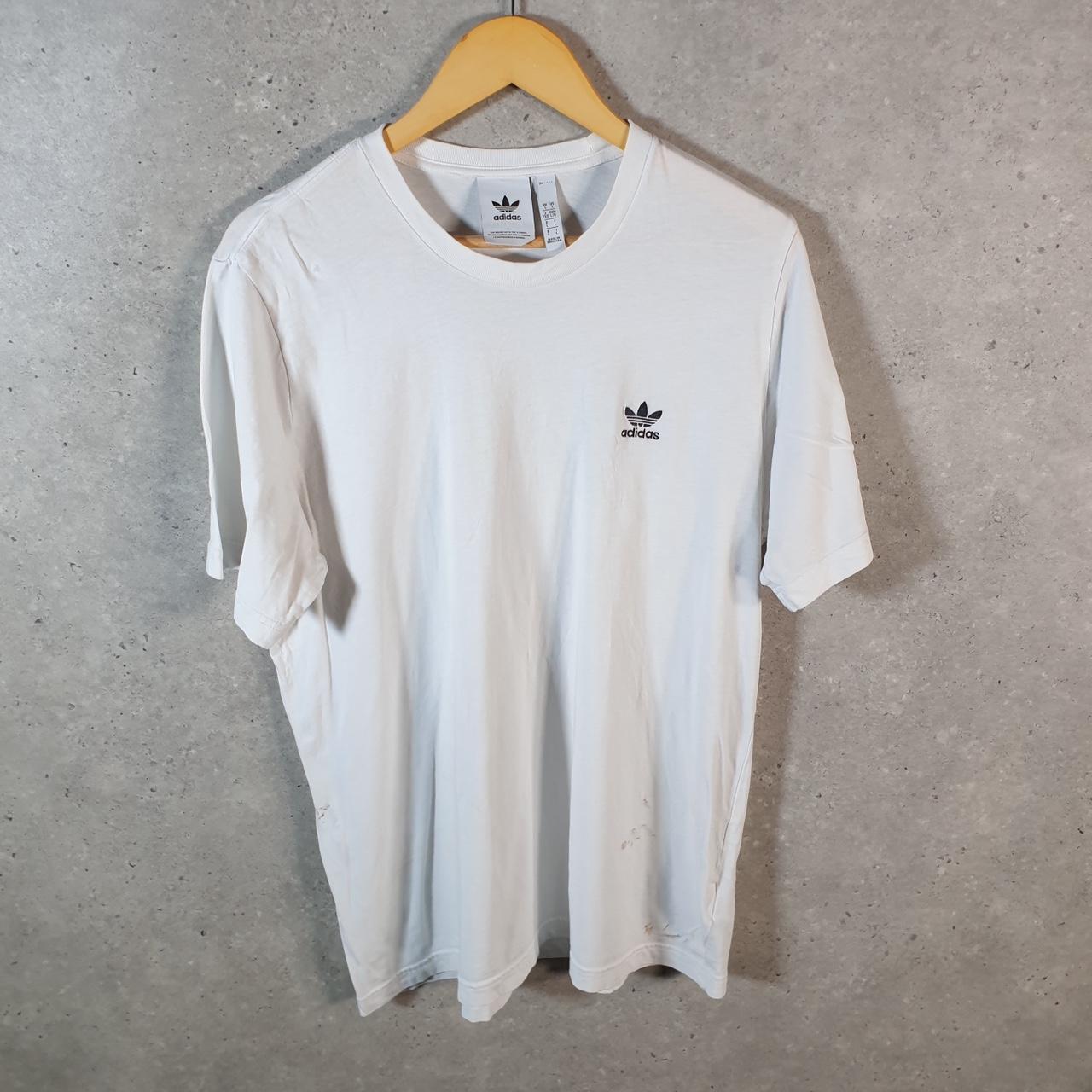 Vintage Adidas Trefoil Retro T Shirt Men’s Large White Logo Athletic