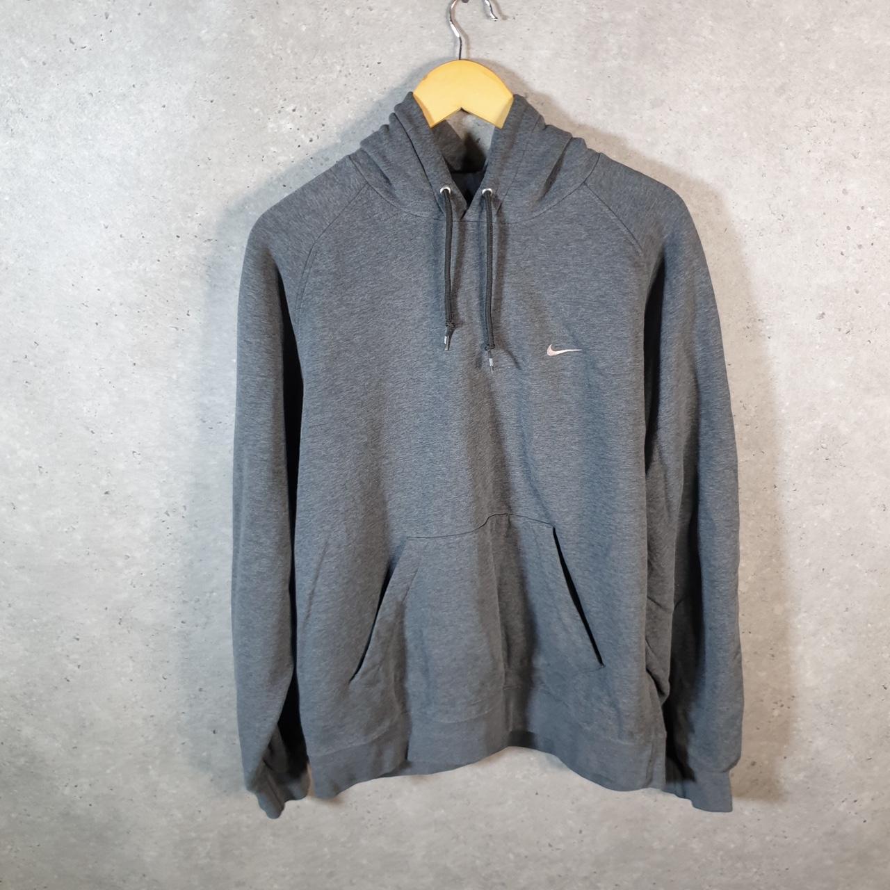 Vintage Nike Single Swoosh 90s Embroidered Hoodie Men’s Large Grey Y2K Pullover