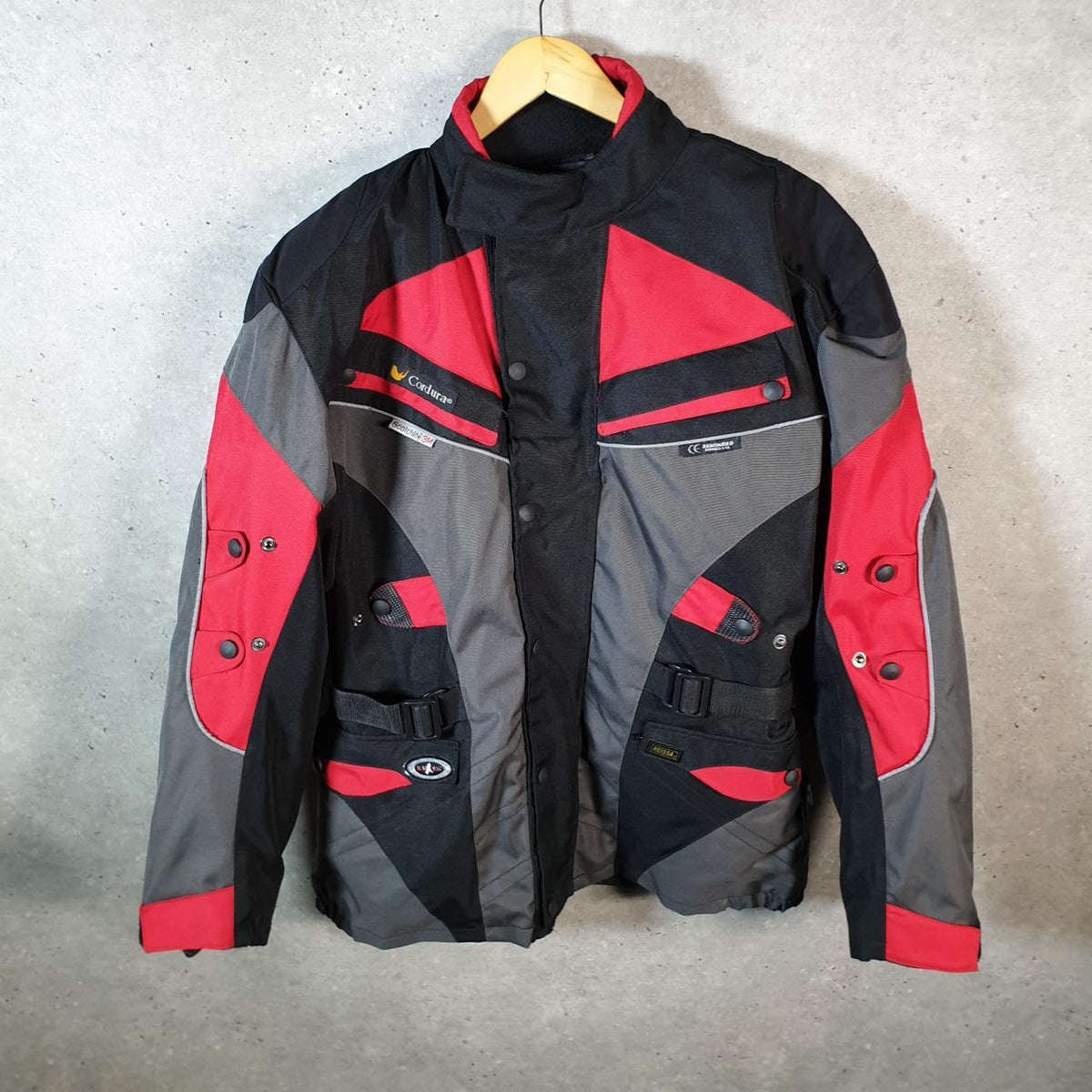 Vintage Rayven Motorcycle Jacket Womens XL Grey Armoured Padded Shoulder Elbows