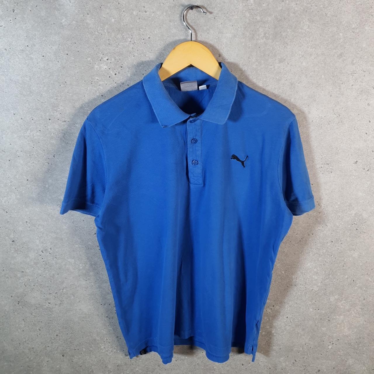 Vintage Puma Polo Shirt Men’s Medium Blue Regular Fit Casual Embroidered Logo