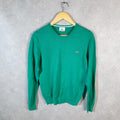 Vintage Lacoste Sweatshirt Men’s XS Green Pullover Logo Y2K Jumper Logo Casual