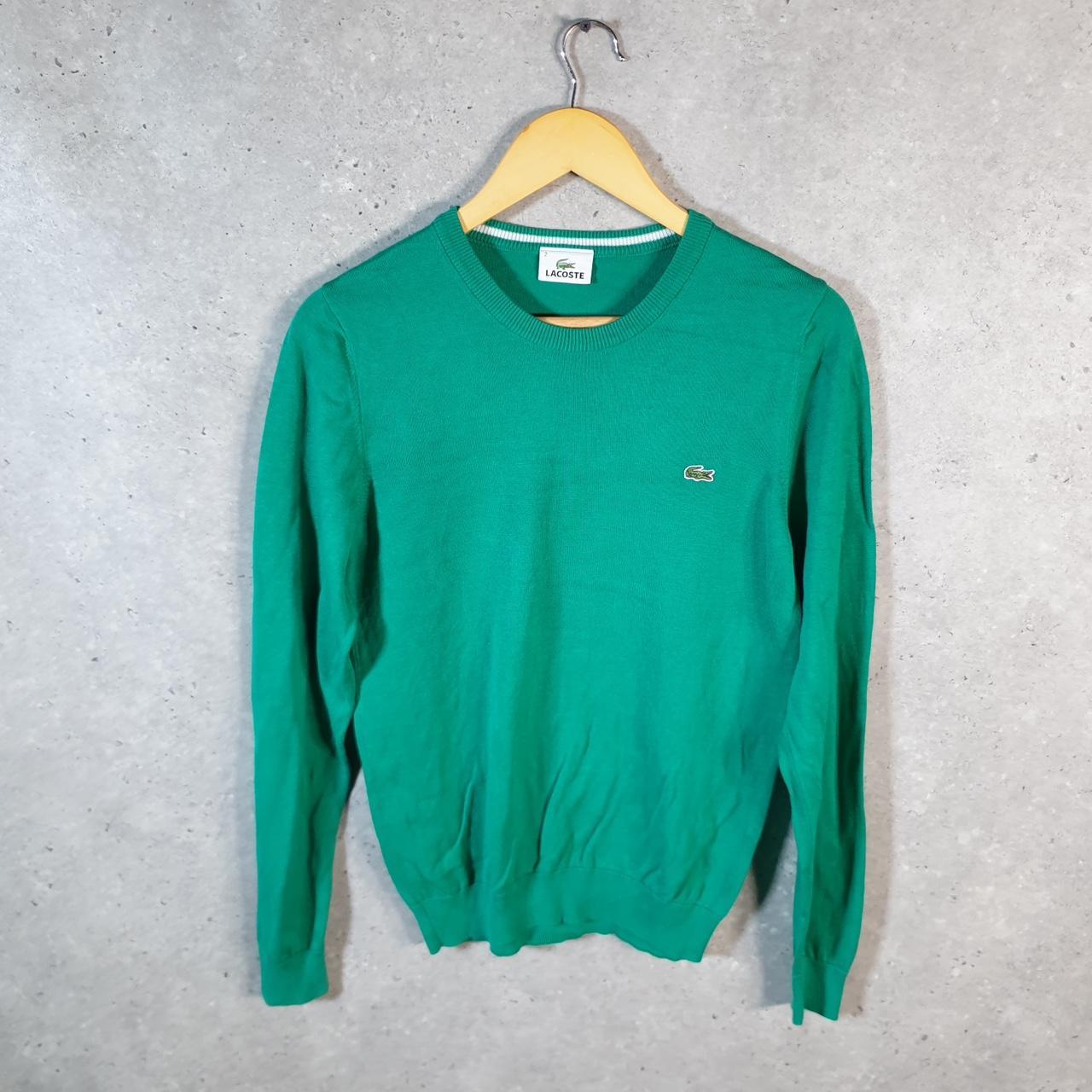 Vintage Lacoste Sweatshirt Men’s XS Green Pullover Logo Y2K Jumper Logo Casual