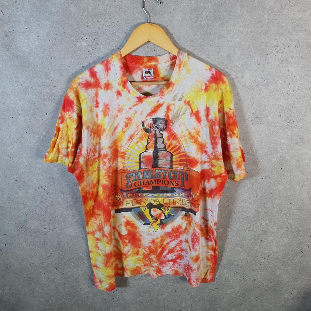 Vintage Fruit Of The Loom 1991 Pittsburgh Penguins Stanley Cup USA Single Stitch T Shirt Men’s L