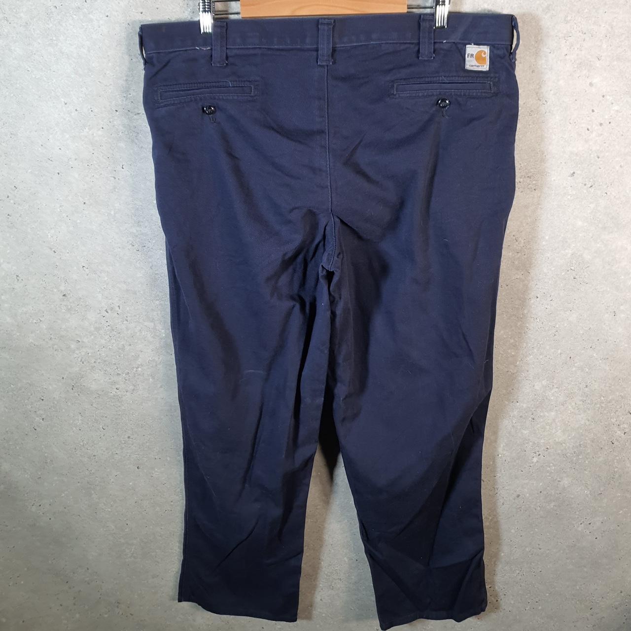 Vintage Carhartt FR Carpenter Trousers Mens W40 L30 Navy Blue Dungaree Fit Workwear USA