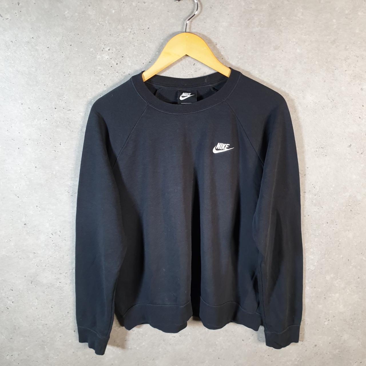 Vintage Nike Embroidered Club Sweatshirt Womens XL Black Swoosh Y2K