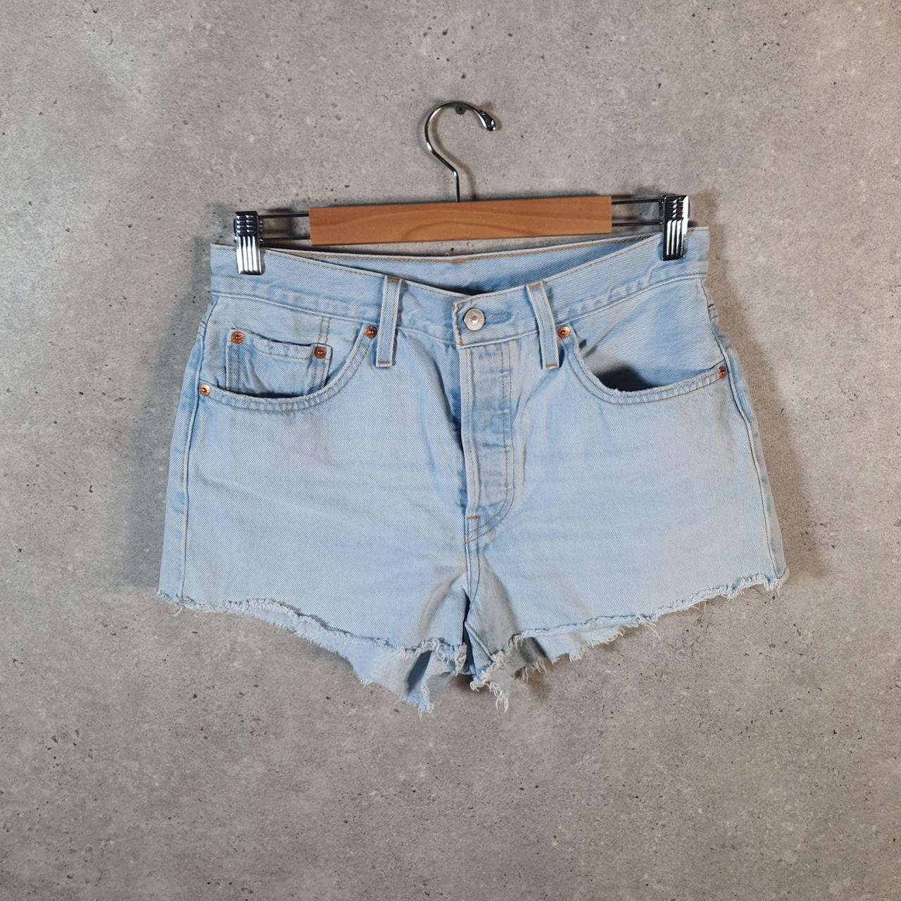 Vintage Levi’s 501 Cut Off Shorts Jorts Cargo Womens W28 Blue Relaxed Denim