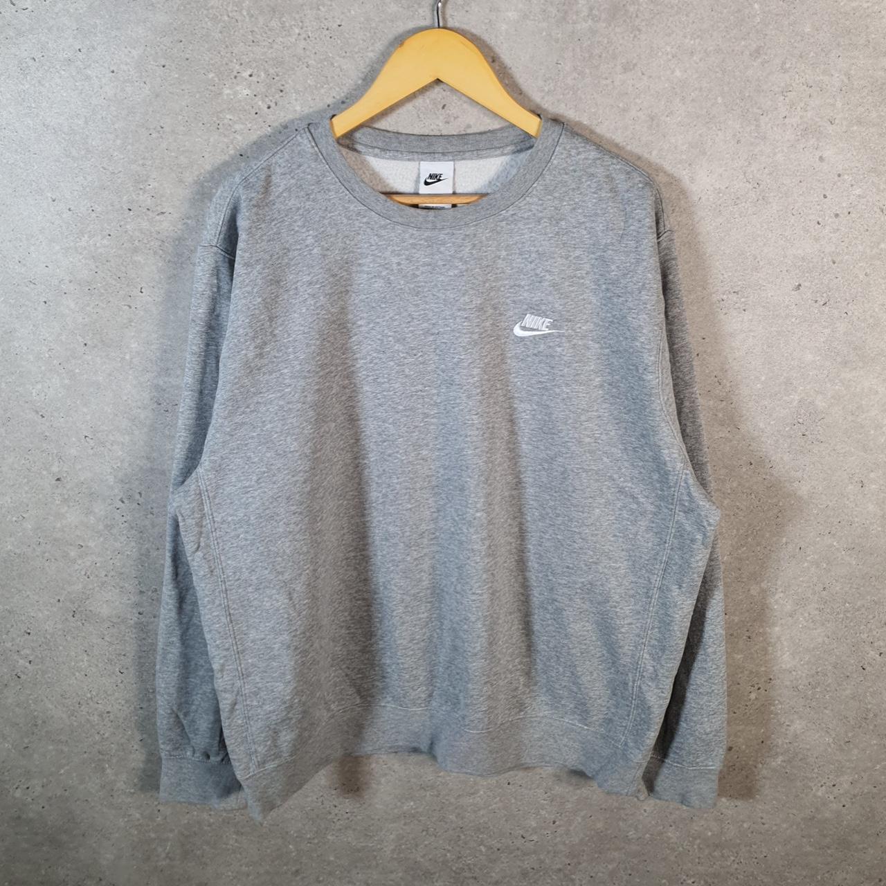 Vintage Nike Club Sweatshirt Men’s Large Tall Grey Swoosh Y2K Pullover Logo