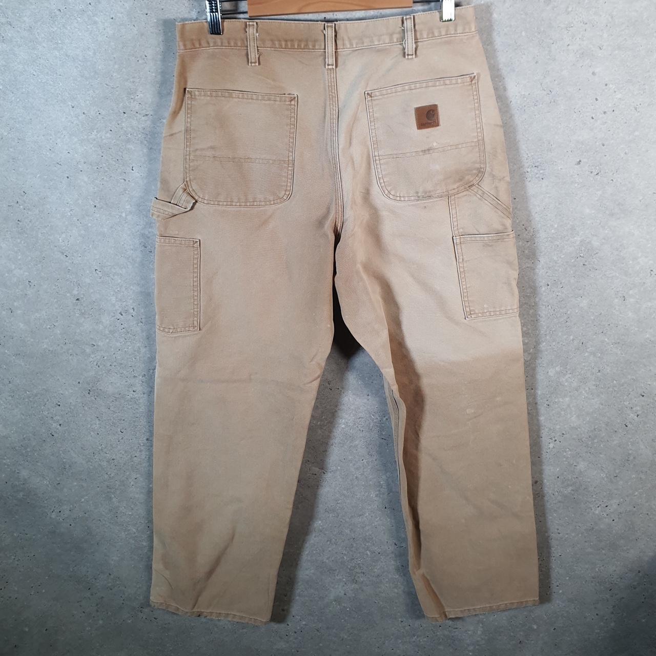 Vintage Carhartt Carpenter Trousers Mens W34 L32 Brown Dungaree Fit Workwear