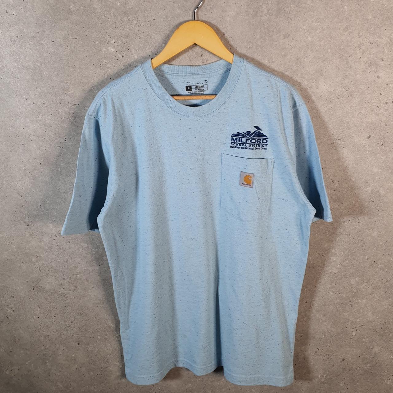 Vintage Carhartt Pocket T Shirt Men’s Medium Blue Workwear Chore Utility Loose Fit C9226