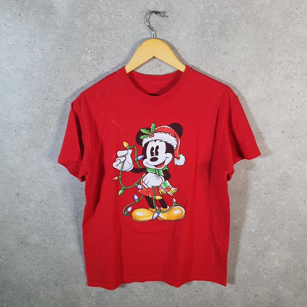 Vintage Disney Land Mickey Mouse T Shirt Men’s Medium Red Logo Graphic Cartoon