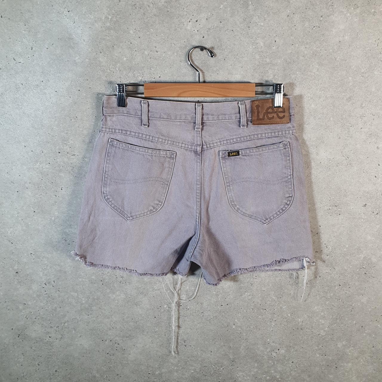 Vintage Lee Baggy Shorts Jorts Cargo Womens W30 Purple Denim Relaxed Cargo