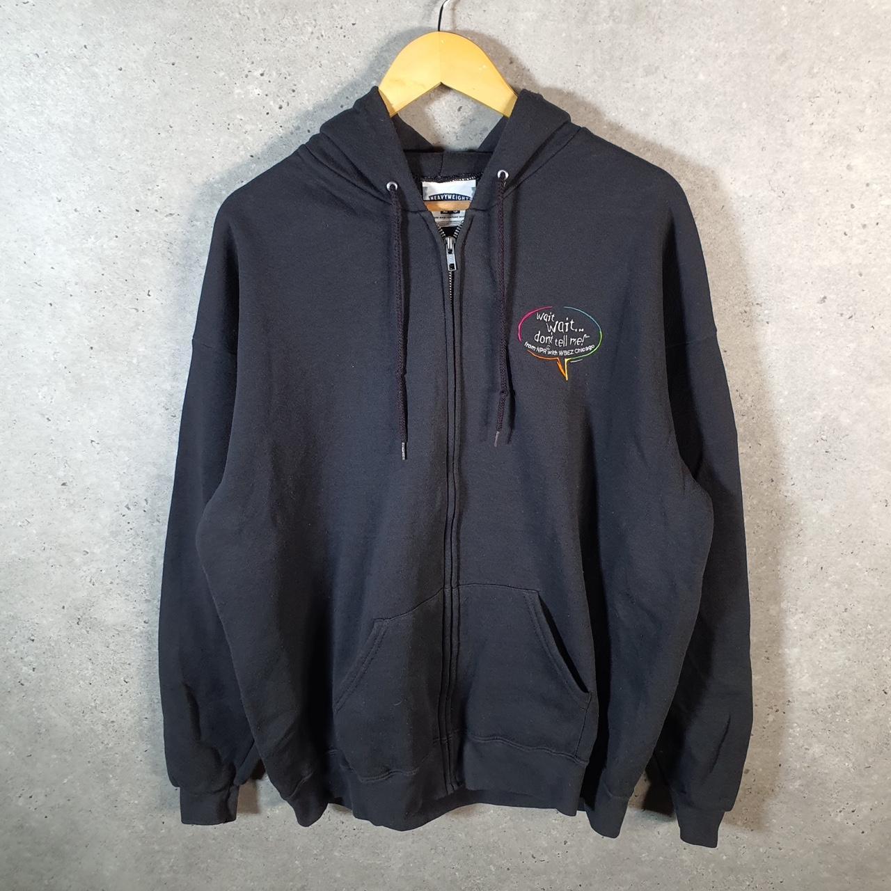Vintage Lee Heavyweight Hoodie Men’s XL Grey Wbez Chicago Full Zip