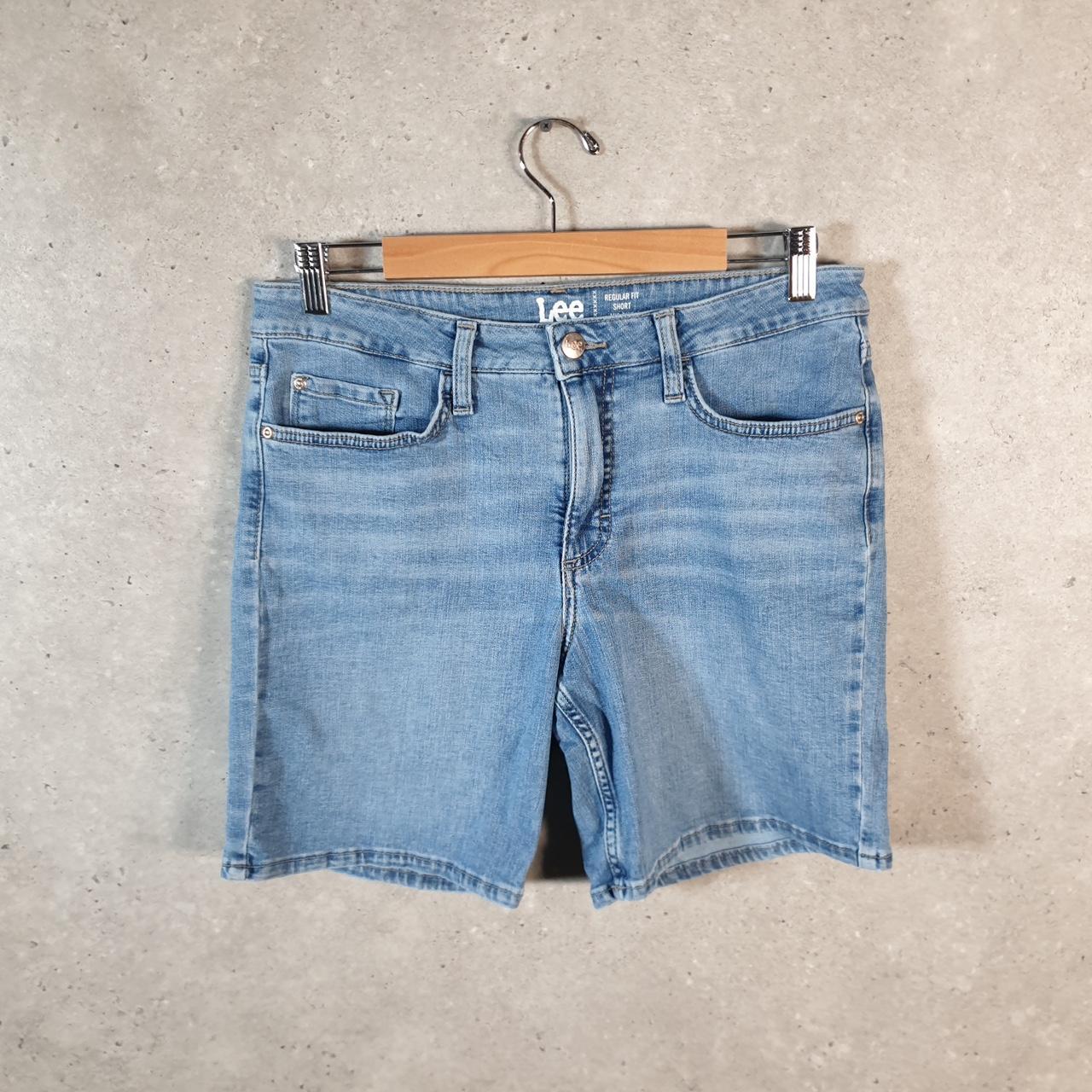 Vintage Lee Baggy Shorts Jorts Cargo Womens W32 Blue Relaxed Denim