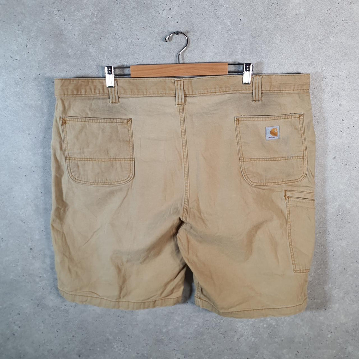 Vintage Carhartt Baggy Carpenter Shorts Jorts Cargo Men’s W46 Brown Relaxed Fit Workwear Big Fish Vintage