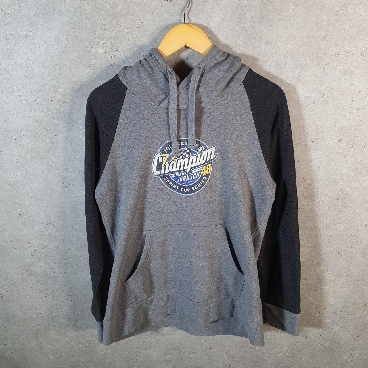 Vintage Fanatics Nascar 2016 Jimmie Johnson Hoodie Mens Large Grey Pullover USA