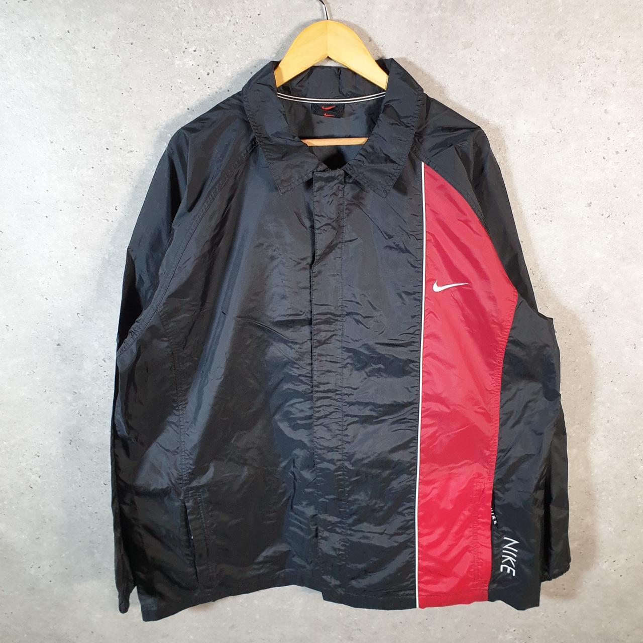 Vintage Nike 90s Embroidered Windbreaker Track Jacket Mens XL Black USA Swoosh