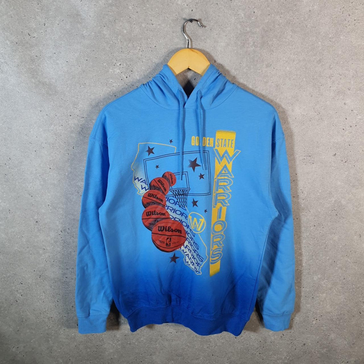 Vintage NBA Golden State Warriors Hoodie Men’s Small Blue Pullover Pro Sport USA