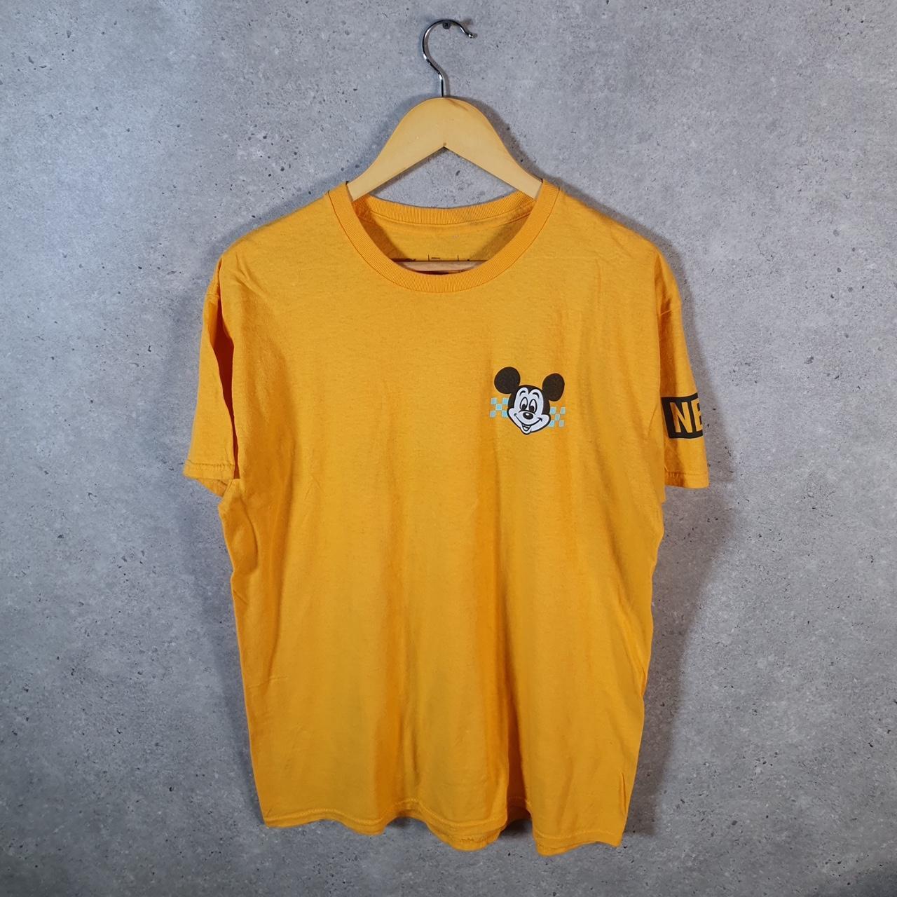 Vintage Disney Land Mickey Mouse T Shirt Men’s Large Orange Logo Graphic Cartoon