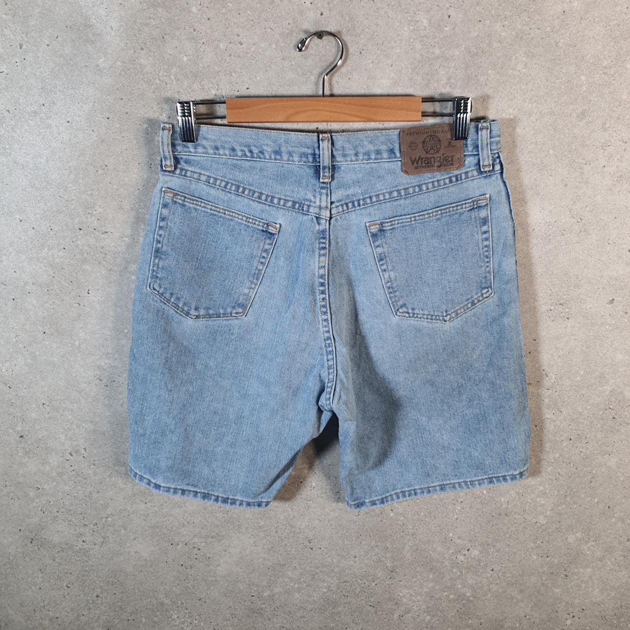 Vintage Wrangler Denim Shorts Jorts Cargo Men’s W30 Relaxed Blue Baggy Cotton