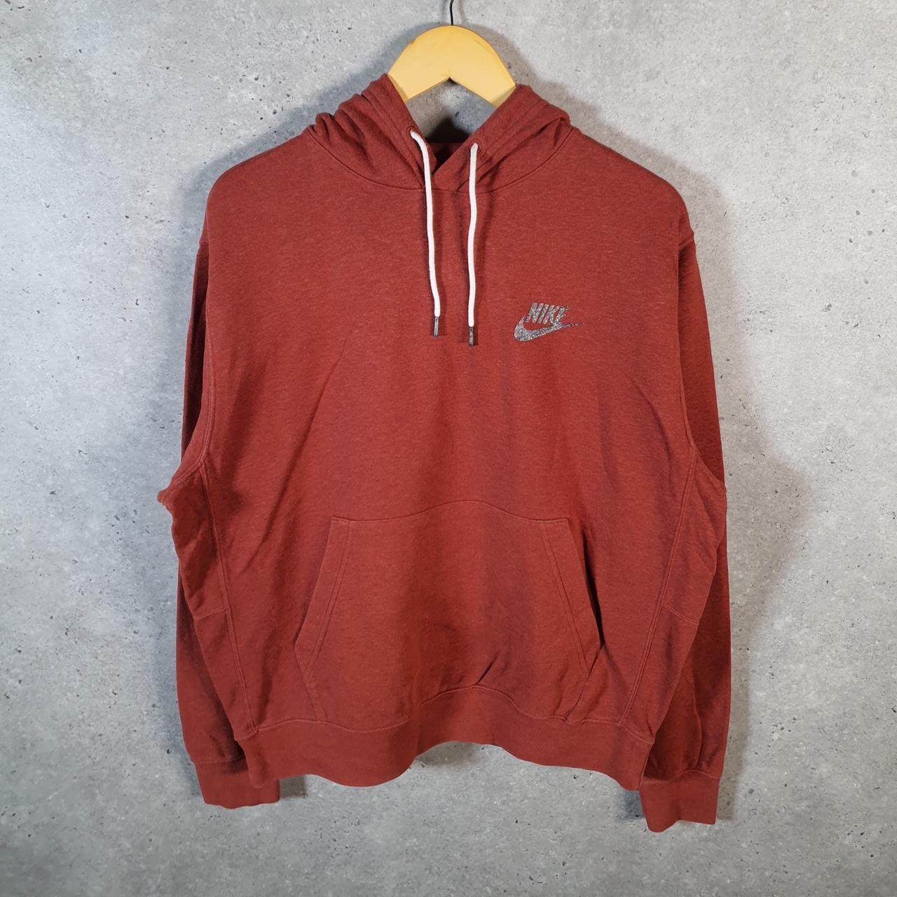 Vintage Nike Club Hoodie Men’s Medium Orange Swoosh Y2K Pullover Logo