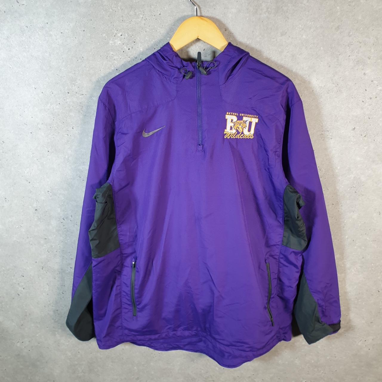 Vintage Nike Windbreaker Track Jacket Mens XL Purple USA Swoosh 1/4 Zip USA