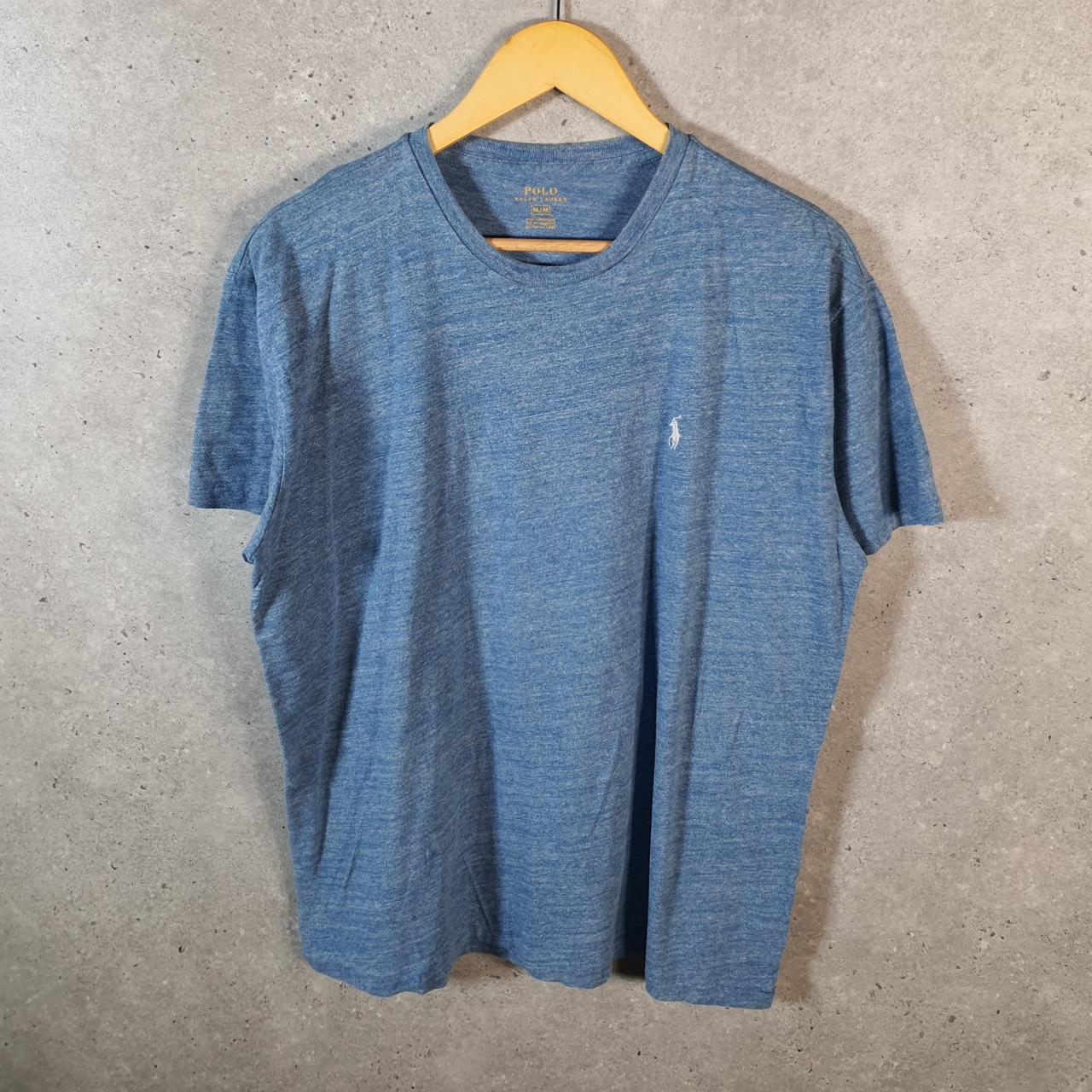 Vintage Ralph Lauren Polo T Shirt Men’s Medium Blue Embroidered Classic Fit Pony C9074