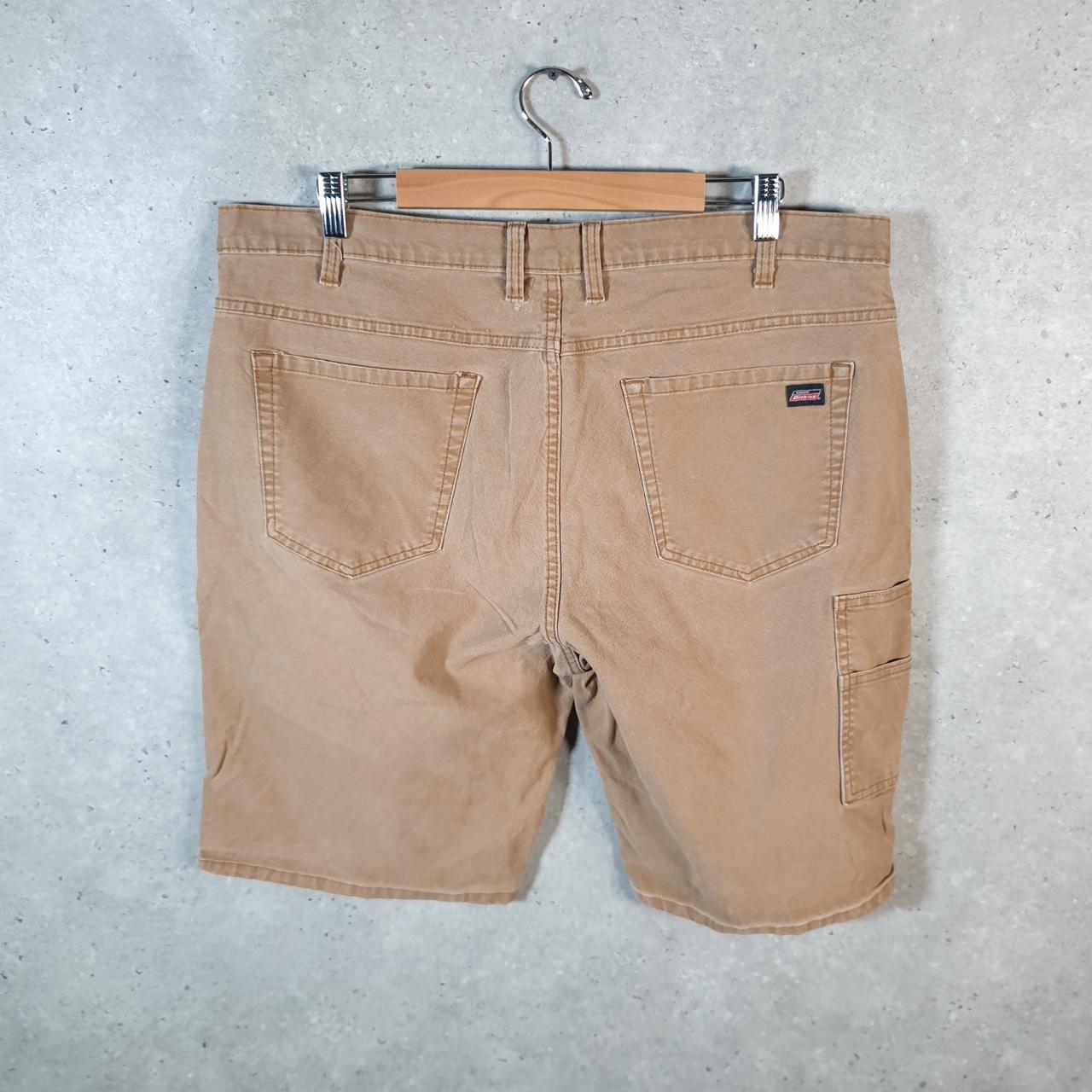 Vintage Dickies Carpenter Baggy Chino Shorts Jorts Cargo Mens W38 Brown Relaxed Fit