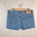 Vintage Levi’s 501 Cut Off Baggy Shorts Jorts Cargo Womens W36 Blue Relaxed Denim