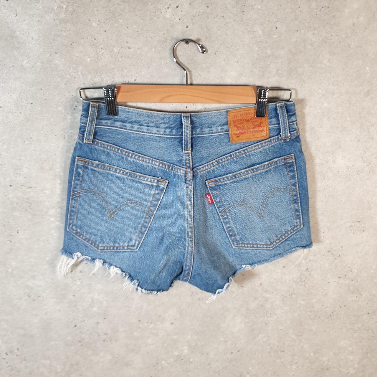 Vintage Levi’s 501 Cut Off Baggy Shorts Jorts Cargo Womens W25 Blue Relaxed Denim