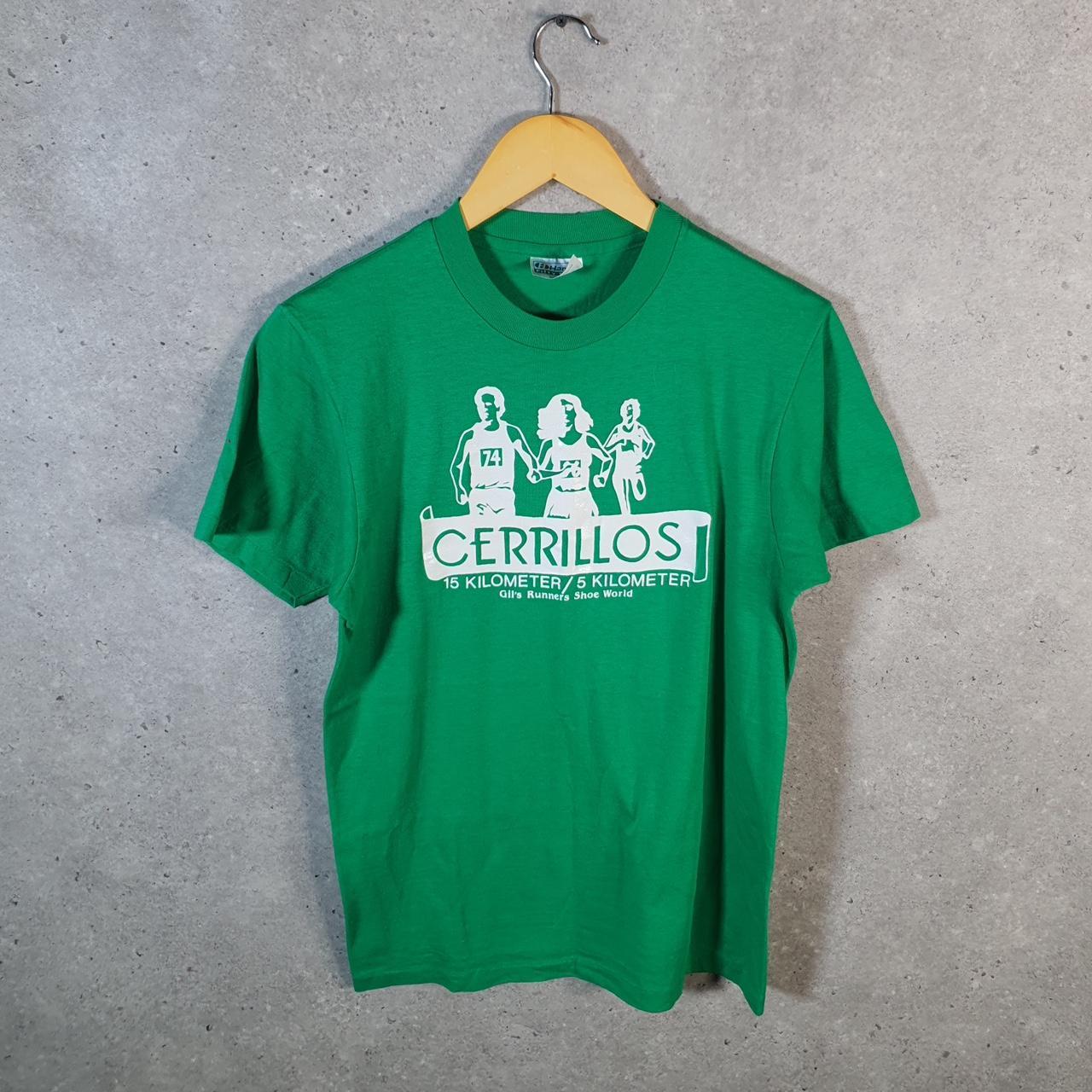 Vintage Hanes Carrillo’s 5km Gils Runners USA Single Stitch T Shirt Men’s Medium Green