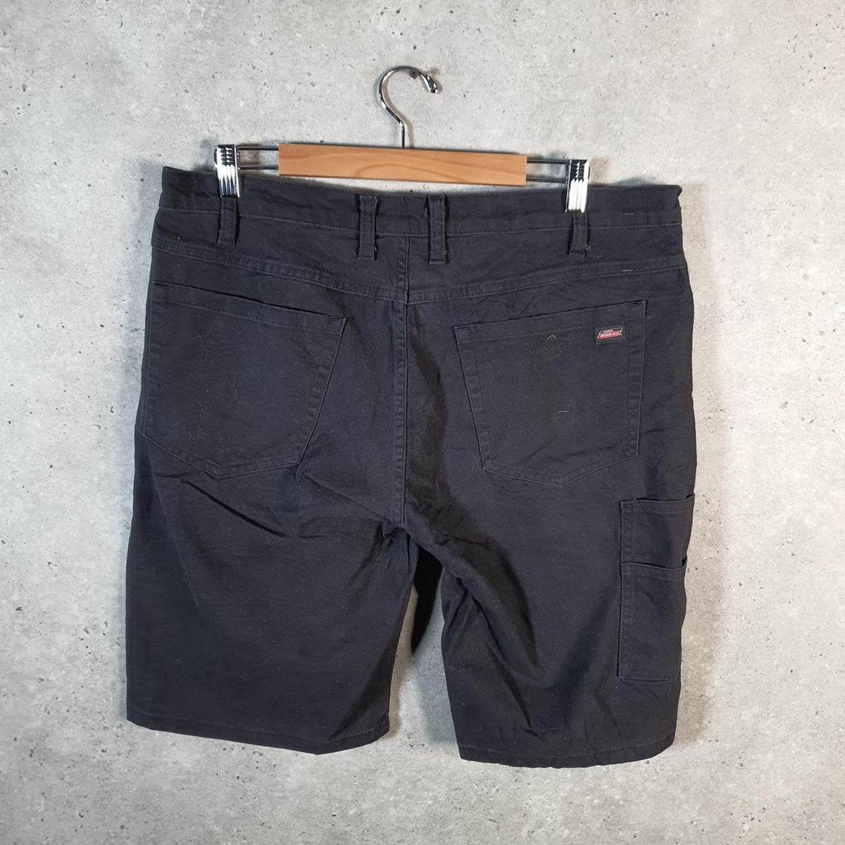 Vintage Dickies Baggy Chino Shorts Jorts Cargo Mens W36 Black Regular Fit