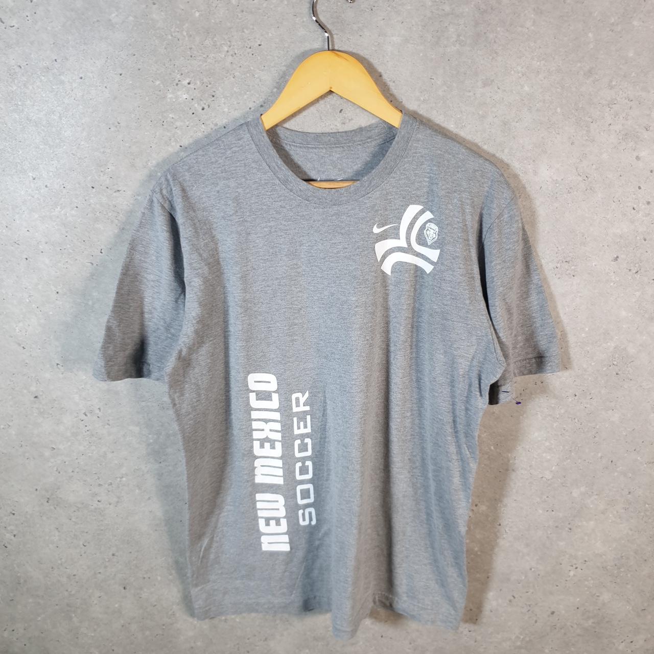 Vintage Nike Mexico Lobos Soccer T Shirt Men’s Large Grey Logo Printed Swoosh Athletic